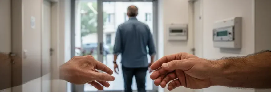 Hall d'entrée d'immeuble résidentiel avec éclairage LED des parties communes